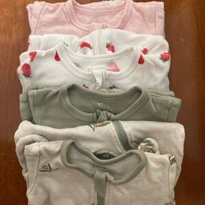 o2 baby 100% cotton sleeper, size 6-12 months bundle of 4